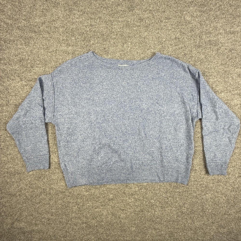 American Eagle Outfitters Sweater Womens Medium Blue Fuzzy Knit Crewneck